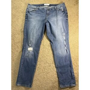 Torrid Denim Tapered Jeans Women 18R Distressed Stretch Mid Rise Preppy